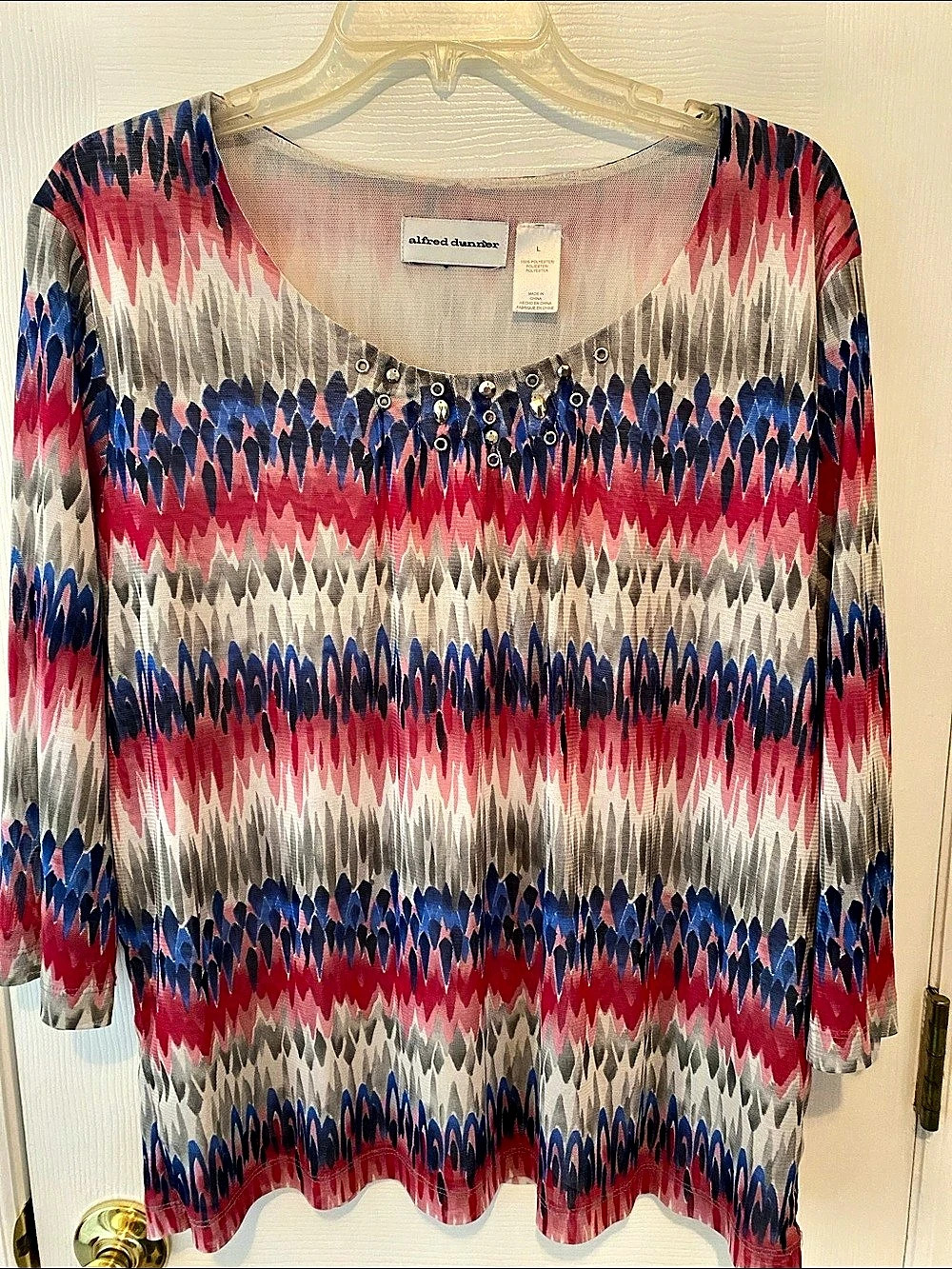 Alfred Dunner 
Simply Vera Wang Abstract Print Long Sleeve Tunic Size Large